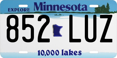 MN license plate 852LUZ