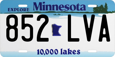 MN license plate 852LVA
