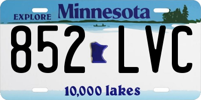 MN license plate 852LVC