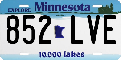 MN license plate 852LVE