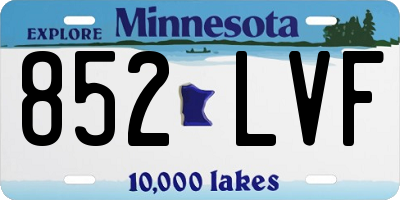 MN license plate 852LVF