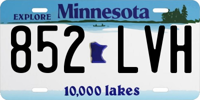 MN license plate 852LVH