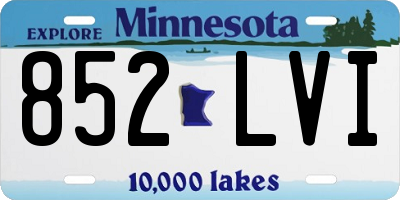 MN license plate 852LVI