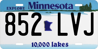 MN license plate 852LVJ