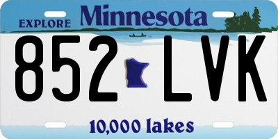 MN license plate 852LVK