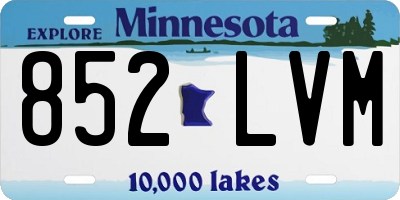 MN license plate 852LVM