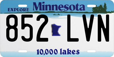 MN license plate 852LVN
