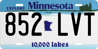 MN license plate 852LVT