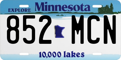 MN license plate 852MCN
