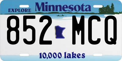 MN license plate 852MCQ