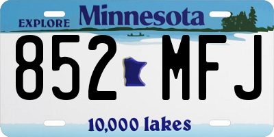 MN license plate 852MFJ