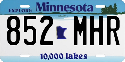 MN license plate 852MHR