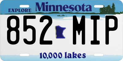 MN license plate 852MIP
