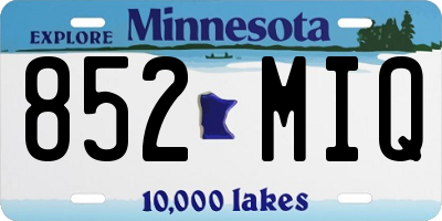 MN license plate 852MIQ