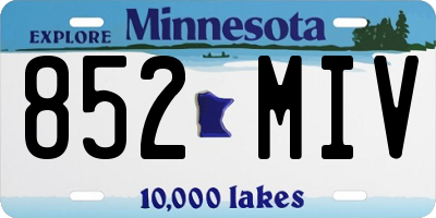 MN license plate 852MIV