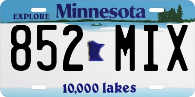 MN license plate 852MIX