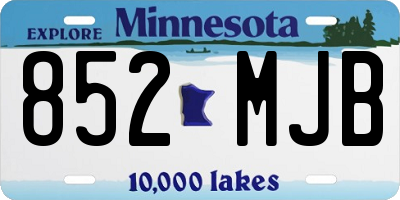 MN license plate 852MJB