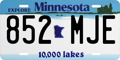 MN license plate 852MJE