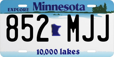MN license plate 852MJJ