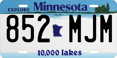 MN license plate 852MJM