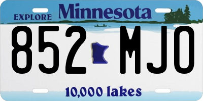 MN license plate 852MJO