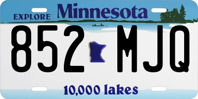 MN license plate 852MJQ