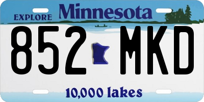 MN license plate 852MKD