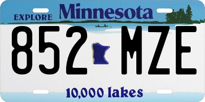 MN license plate 852MZE