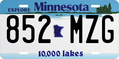 MN license plate 852MZG