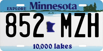 MN license plate 852MZH