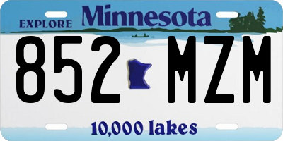 MN license plate 852MZM