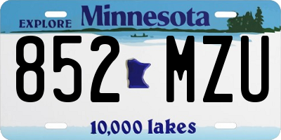 MN license plate 852MZU