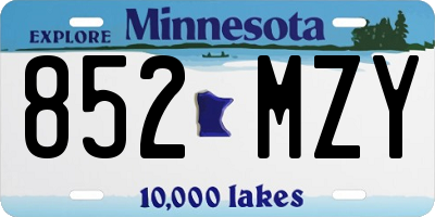 MN license plate 852MZY