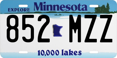 MN license plate 852MZZ