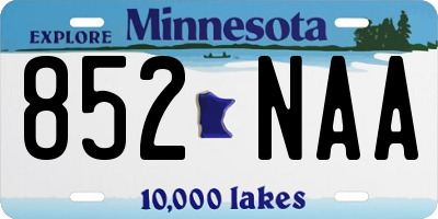 MN license plate 852NAA