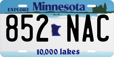 MN license plate 852NAC