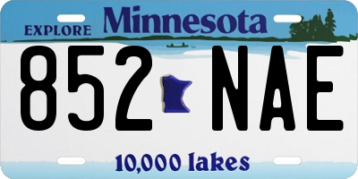 MN license plate 852NAE