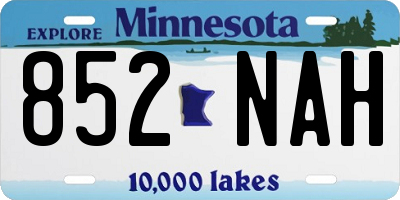 MN license plate 852NAH