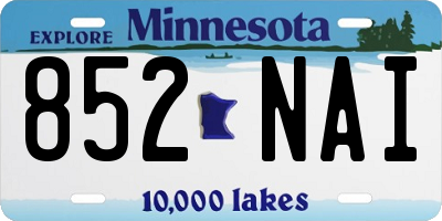 MN license plate 852NAI