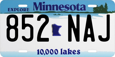 MN license plate 852NAJ