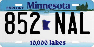 MN license plate 852NAL