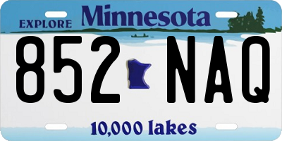MN license plate 852NAQ