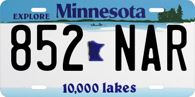 MN license plate 852NAR