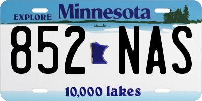MN license plate 852NAS