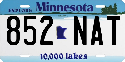 MN license plate 852NAT