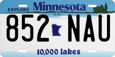 MN license plate 852NAU