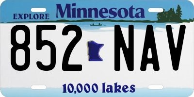 MN license plate 852NAV