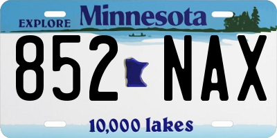 MN license plate 852NAX