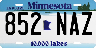 MN license plate 852NAZ