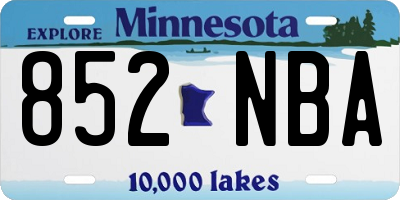 MN license plate 852NBA